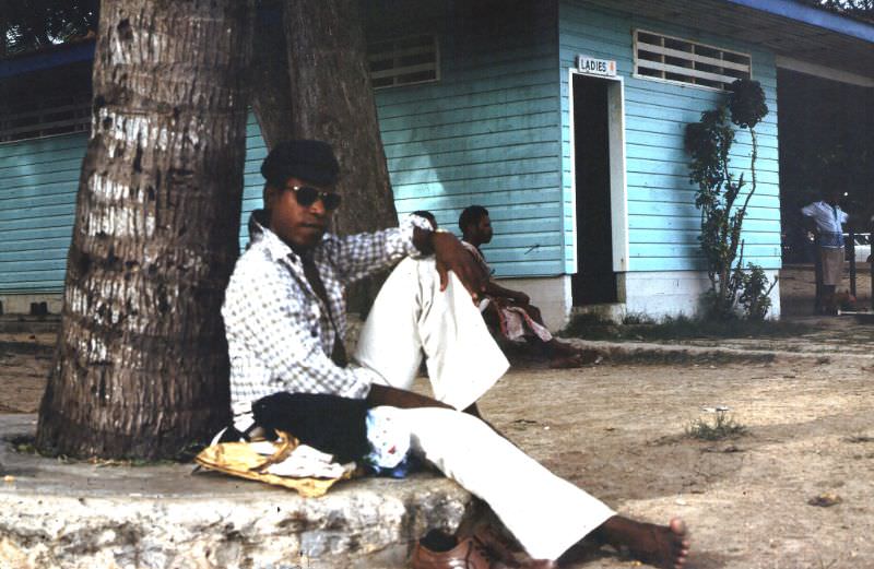 #34 Willie relaxing at Ela Beach, Port Moresby, 1977