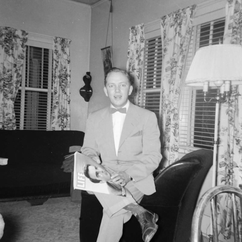 #20 Man reading Life Magazine, circa 1950s