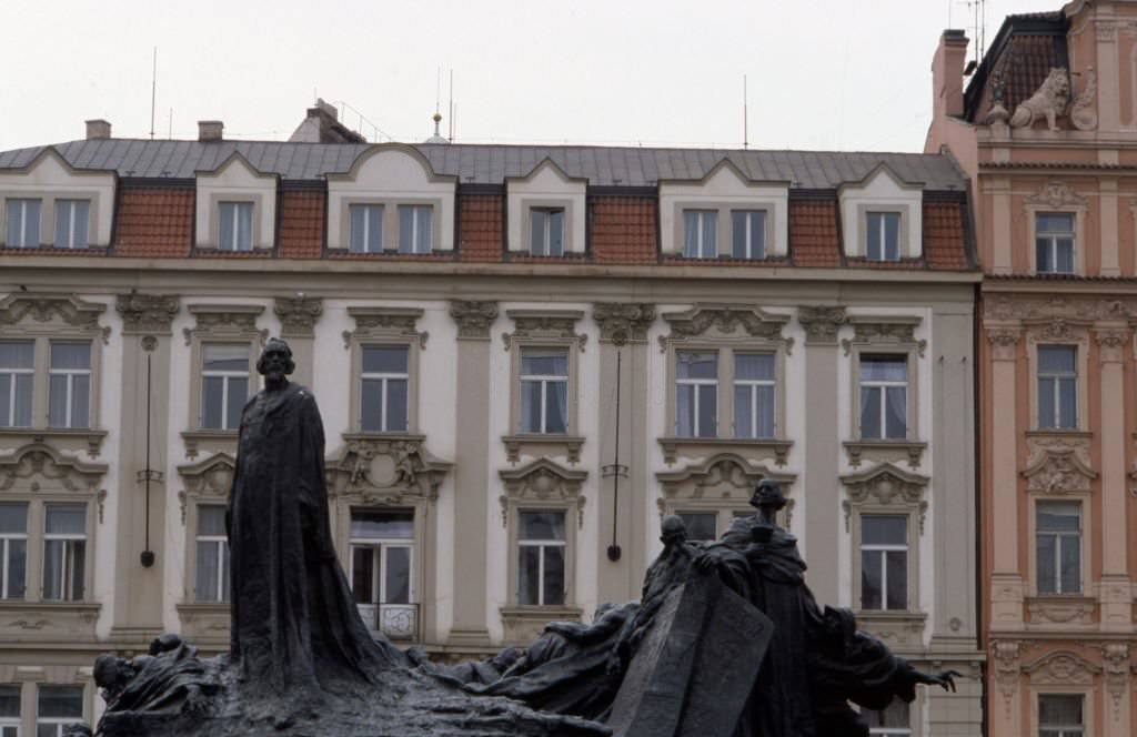 #34 The monument to Jan Hus in the Old Town Square in Prague, 1990