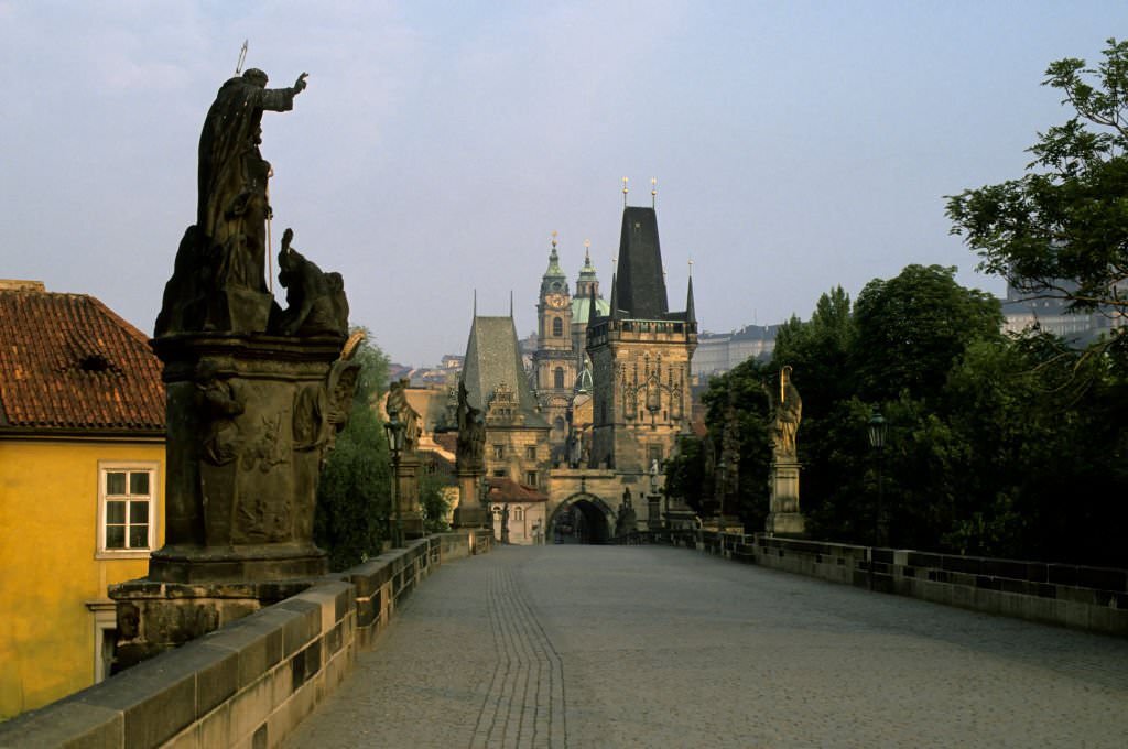 #54 Czech Republic, Prague, Charles Bridge, Mala Strana Bridge Towers.