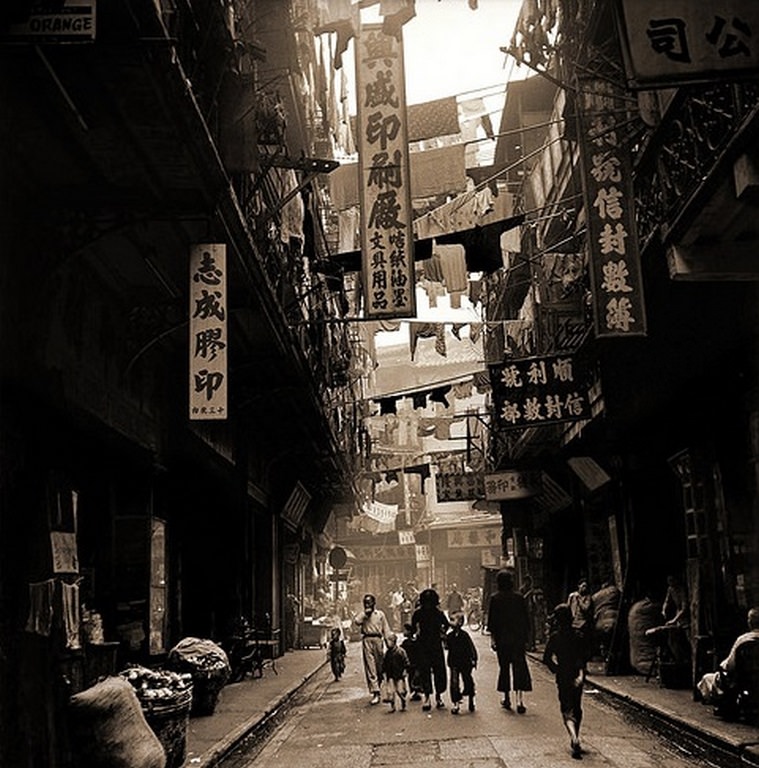 #77 Produce & Wares From Shops Along the Sides of a Typical Backstreet, Western District, Hong Kong Island, 1946
