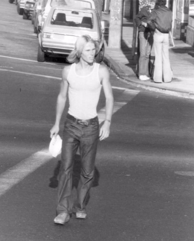 #16 Man crossing at 18th, The Castro, San Francisco, September 1977