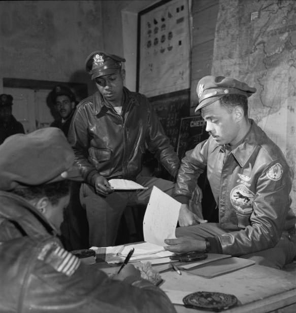 #21 Tuskegee airmen Woodrow W. Crockett and Edward C. Gleed