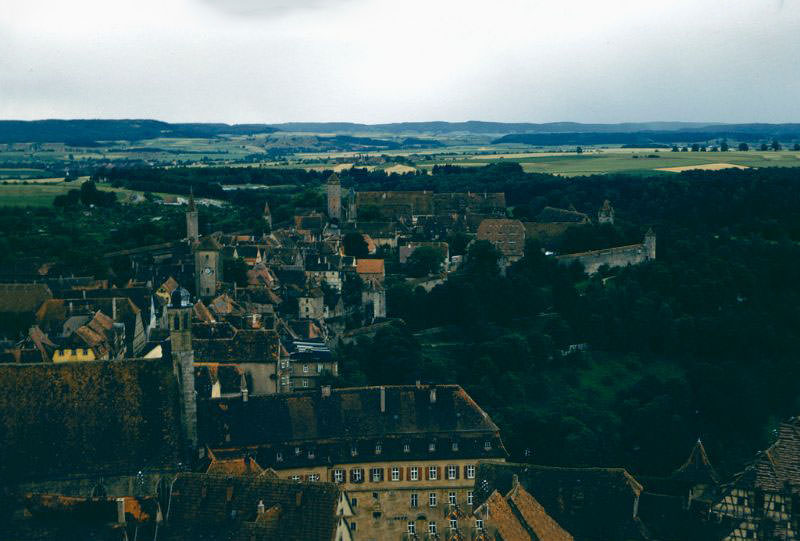 #93 View from the tower of the town hall, Rothenburg ob der Tauber, 1960s