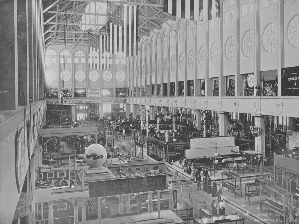 #140 The interior of the Transportation Building, at the World’s Columbian Exposition in Chicago, 1893.