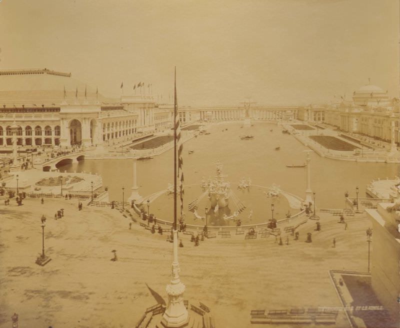 #98 Manufactures Building on left, Agriculture Building on right, World’s Columbian Exposition, Chicago, 1893