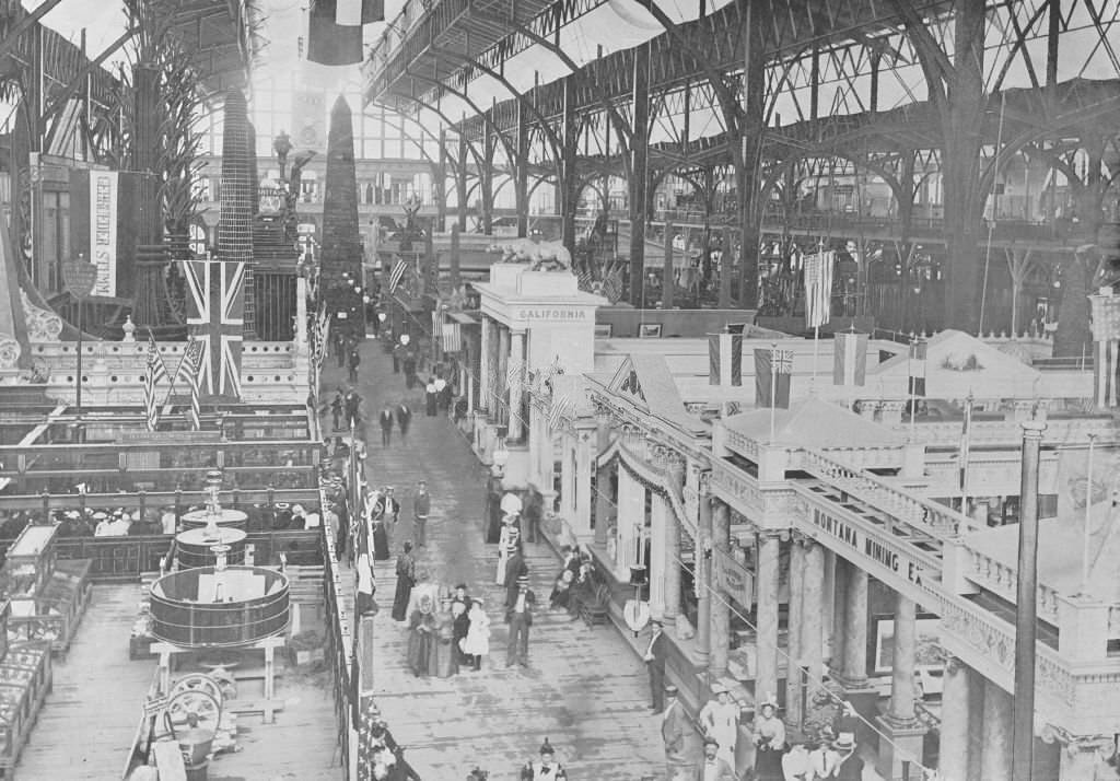 #8 The interior of the Mining Buildings, Coal Exhibit and other attractive exhibits at the World’s Columbian Exposition in Chicago, 1893.