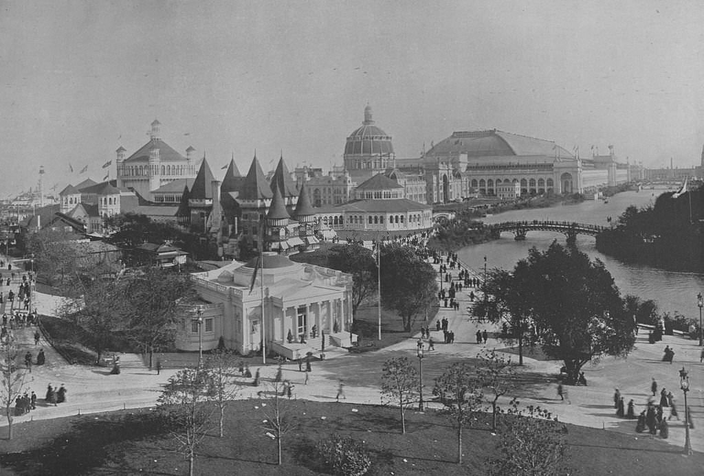 #2 The Lagoon, Merchant Tailors, US Government, Fisheries And Manufactures Buildings at the World’s Columbian Exposition in Chicago, 1893.