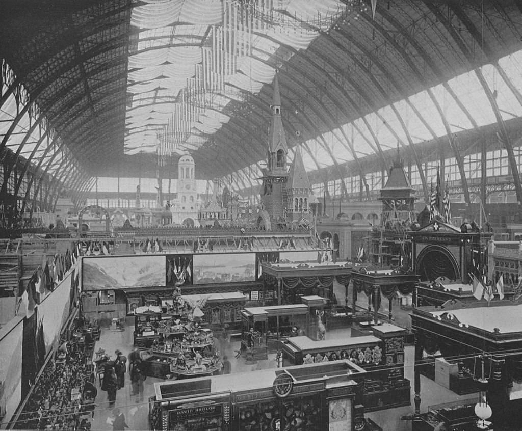 #3 The interior of the Manufactures Building, looking north at the World’s Columbian Exposition in Chicago, Illinois, 1893.