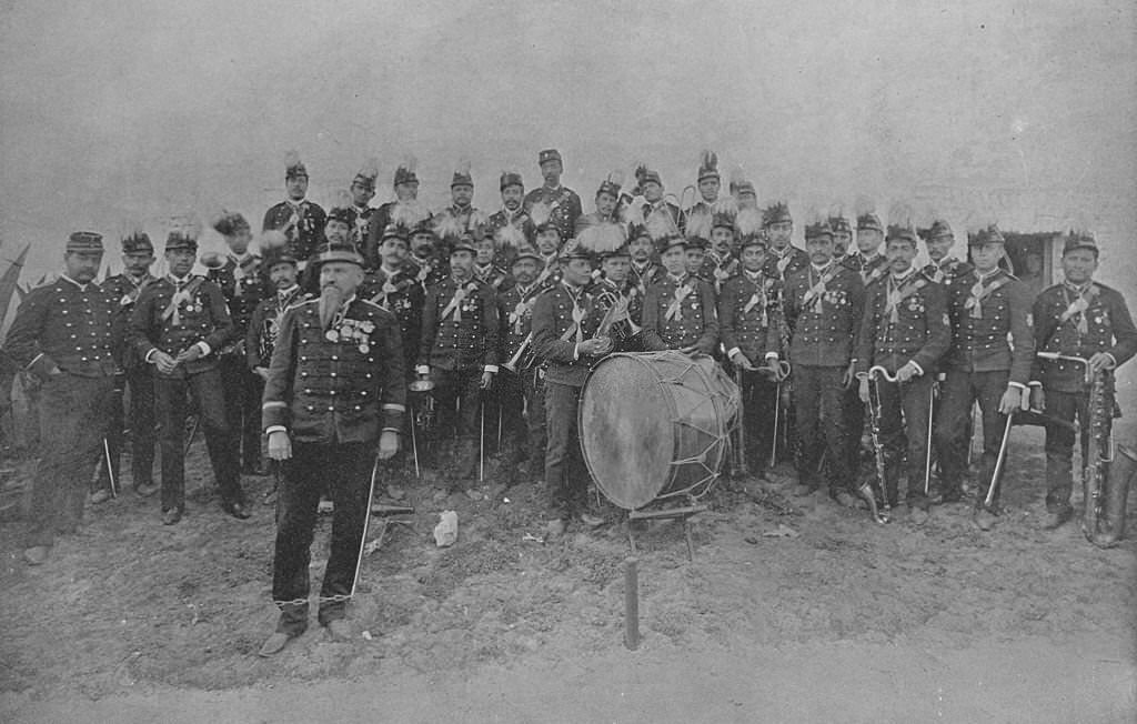#135 Members of the celebrated Eighth Cavalry Band of Mexico at the World’s Columbian Exposition in Chicago, 1893.