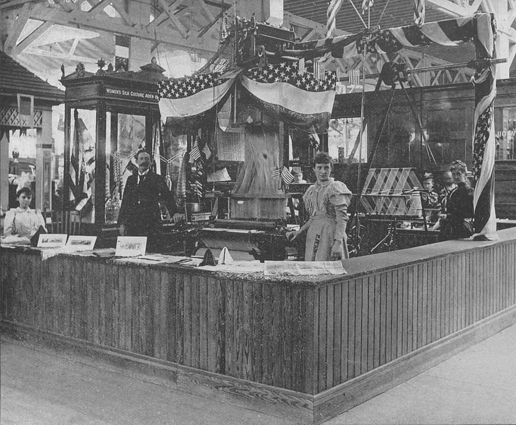 #59 Woman’s Silk Culture exhibit found at the Agricultural Building during the World’s Columbian Exposition in Chicago, 1893.