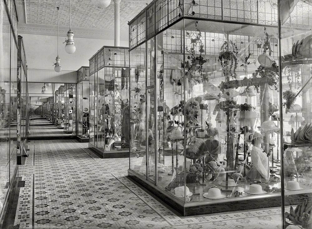 #17 Display cases in the Economic drapery store, Wanganui, New Zealand, 1915