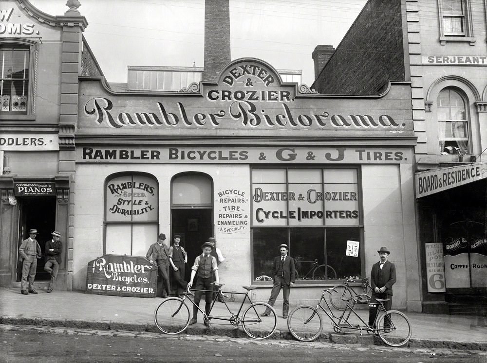 #68 Dexter & Crozier, cycle importers, Victoria Street East, Auckland, New Zealand, 1902
