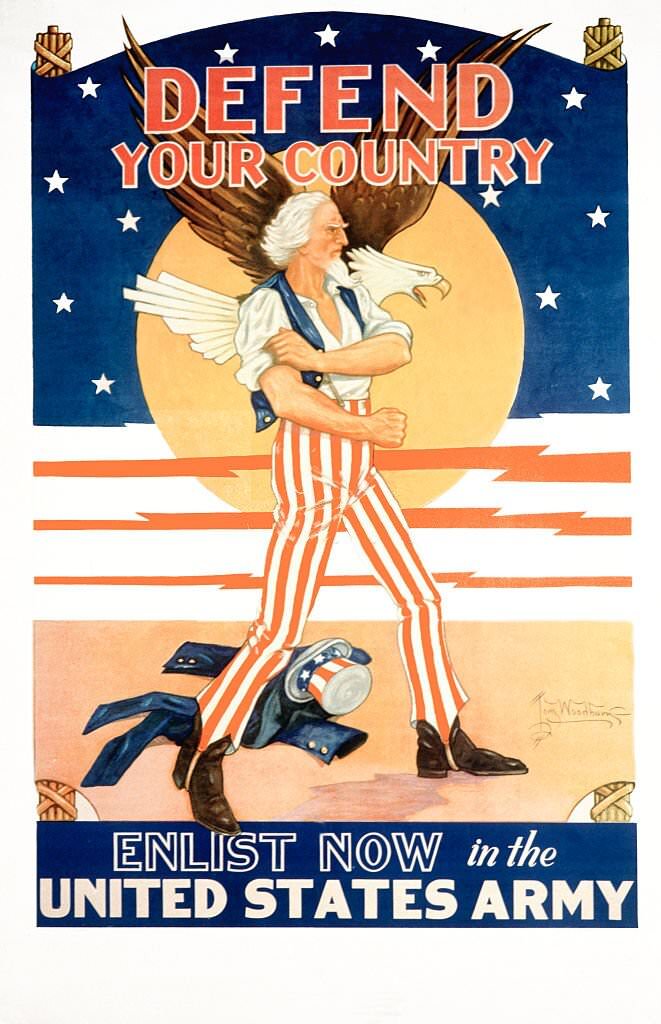 #101 Defend Your Country Recruitment Poster by Tom Woodburn