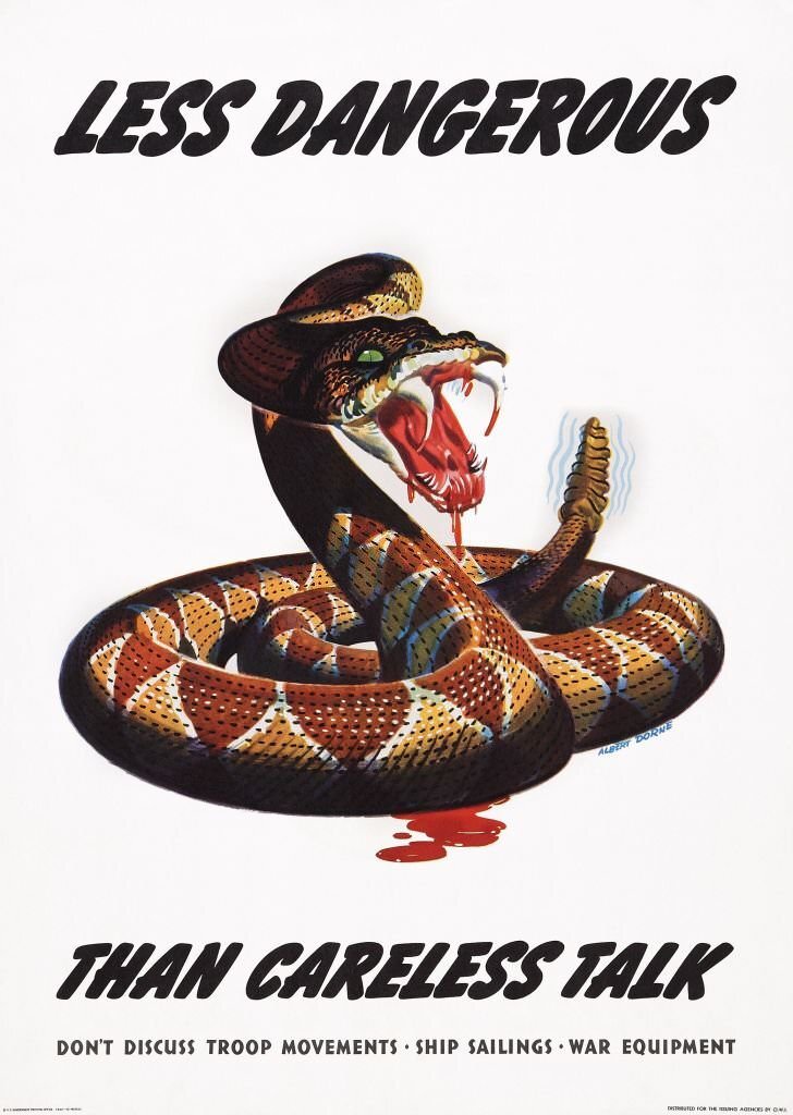 #167 World War II, poster, ‘Careless Talk’ propaganda poster, 1940s.