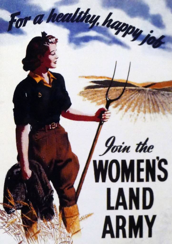 #172 World war two, Women’s Land Army, propaganda poster.