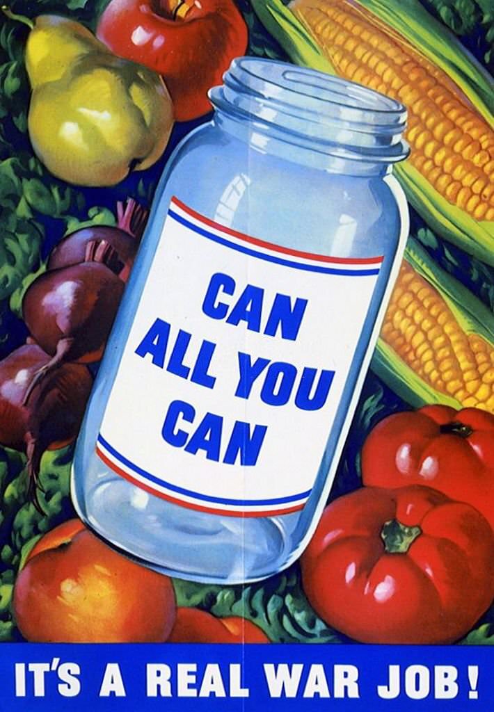 #22 American propaganda poster promoting canned food.