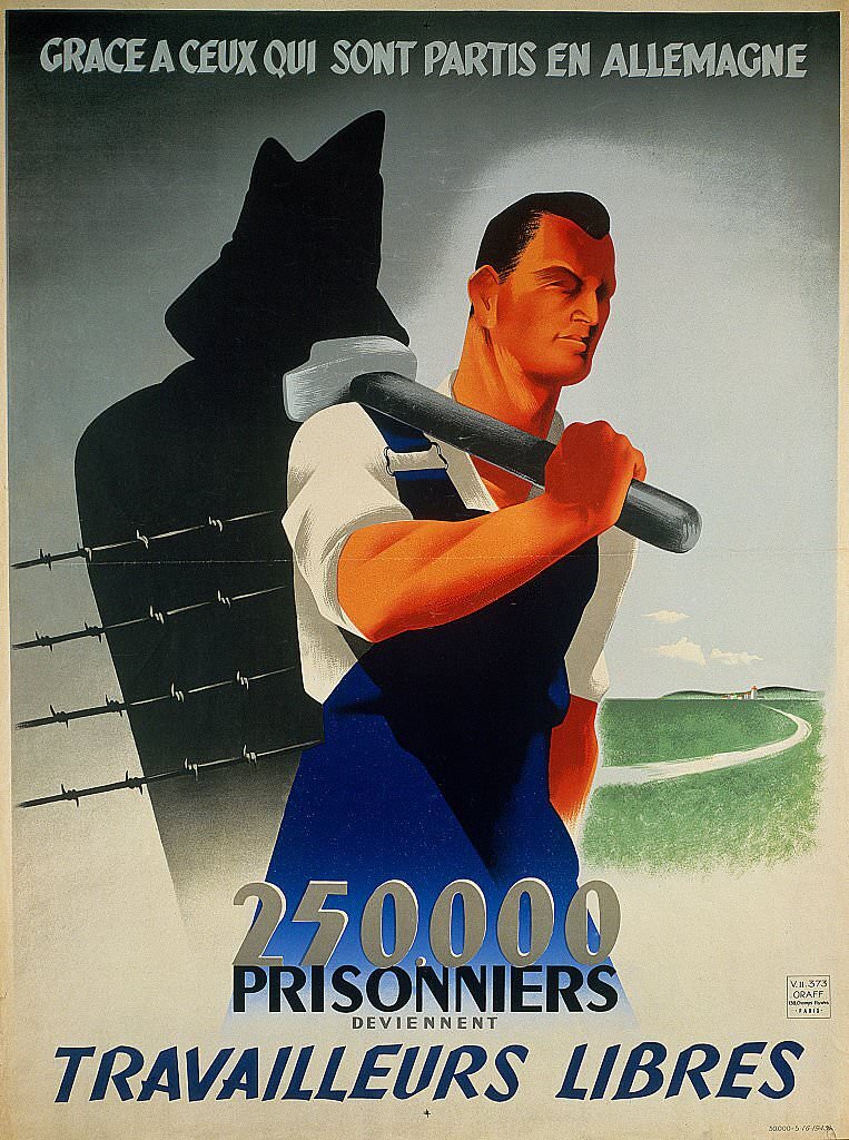 #33 Propaganda poster of the Vichy France in favour of the STO, 1943