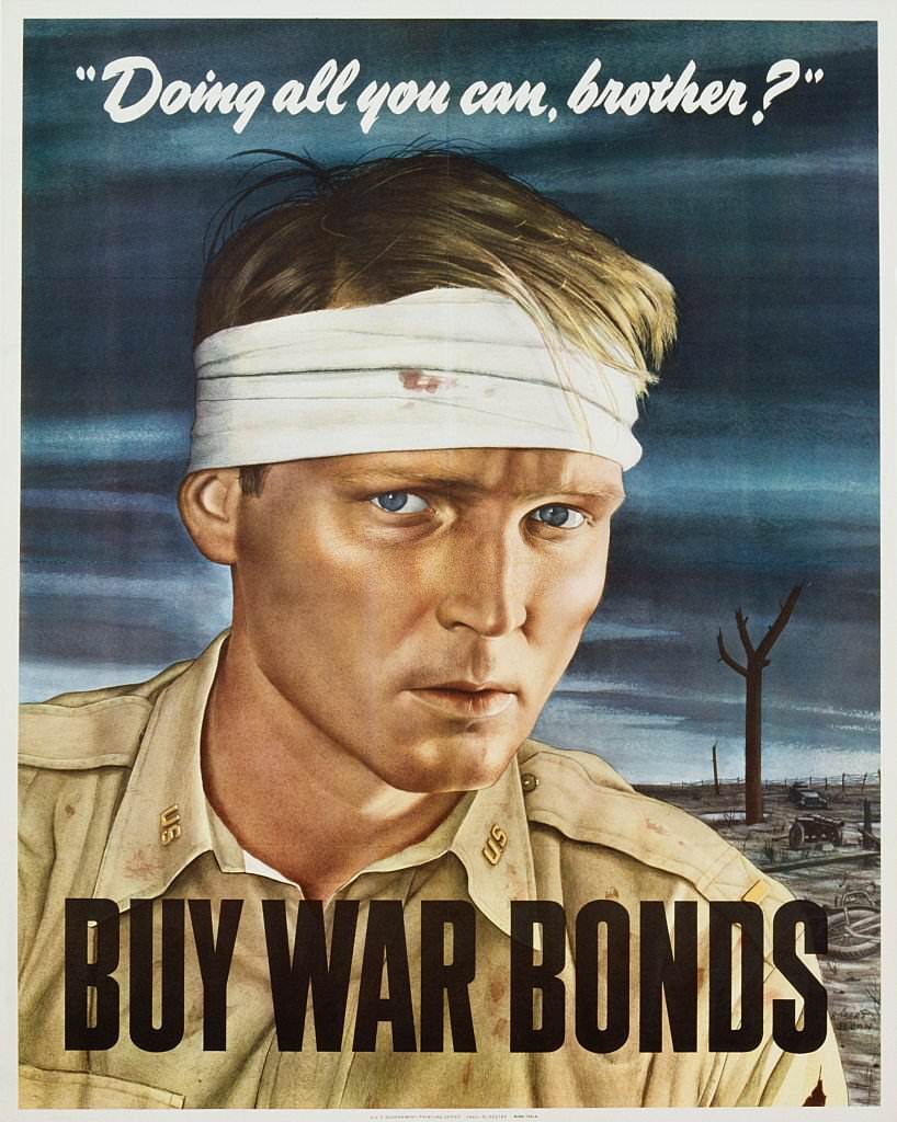 #42 Doing All You Can, Brother?” War Bonds Poster by Robert Sloan