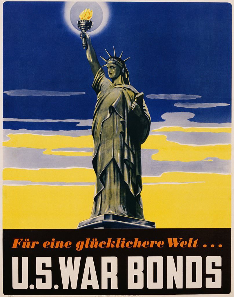 #43 Fur Eine Glucklichere Welt … U.S. War Bonds Poster