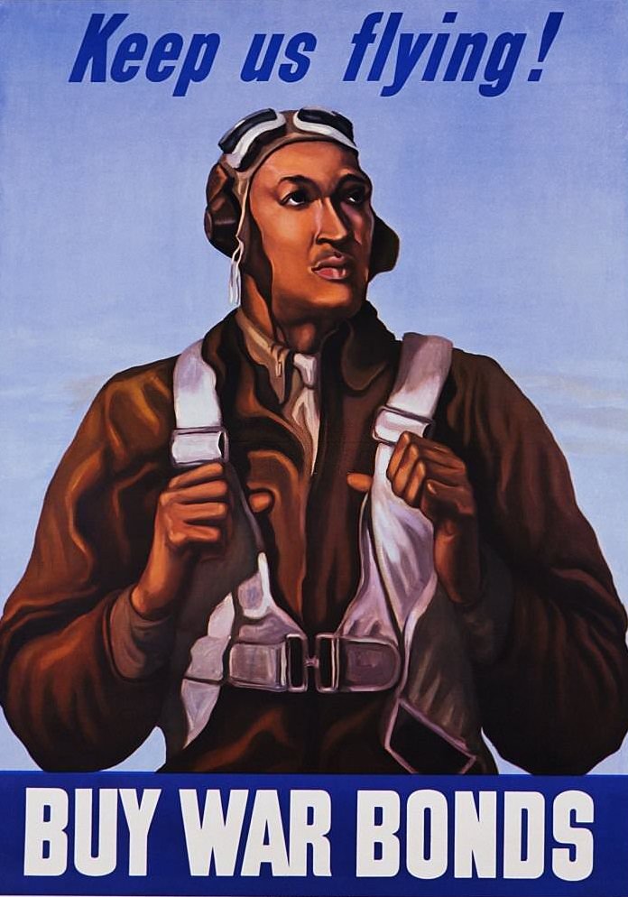 #48 Keep Us Flying! Buy War Bonds Tuskeegee Airmen Poster.