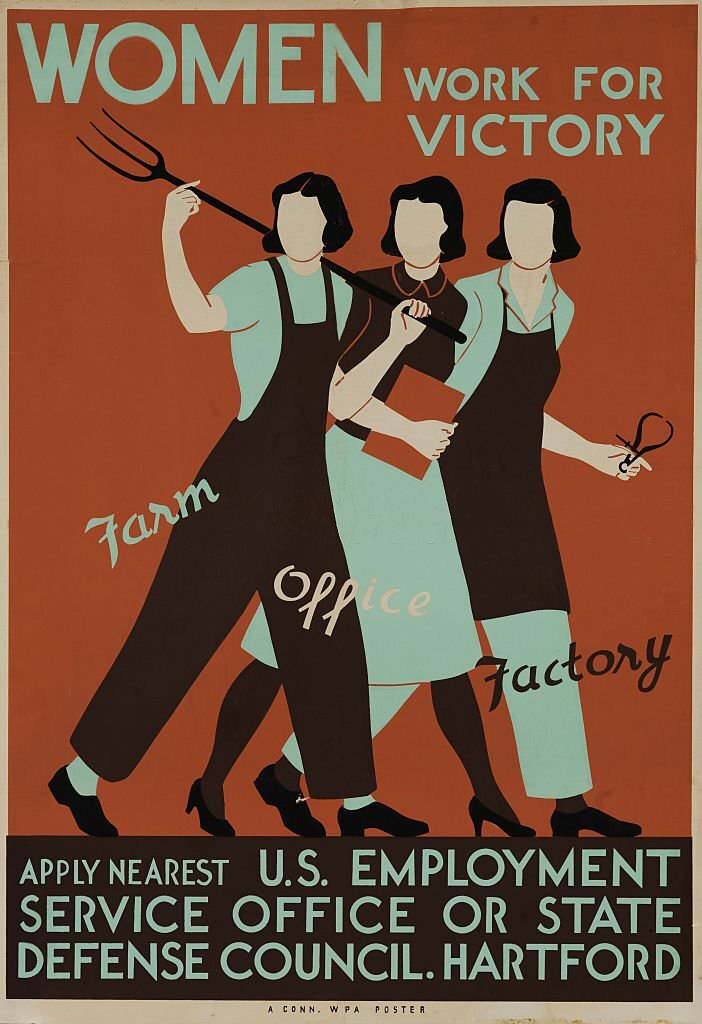 #49 Women Work for Victory poster, 1945