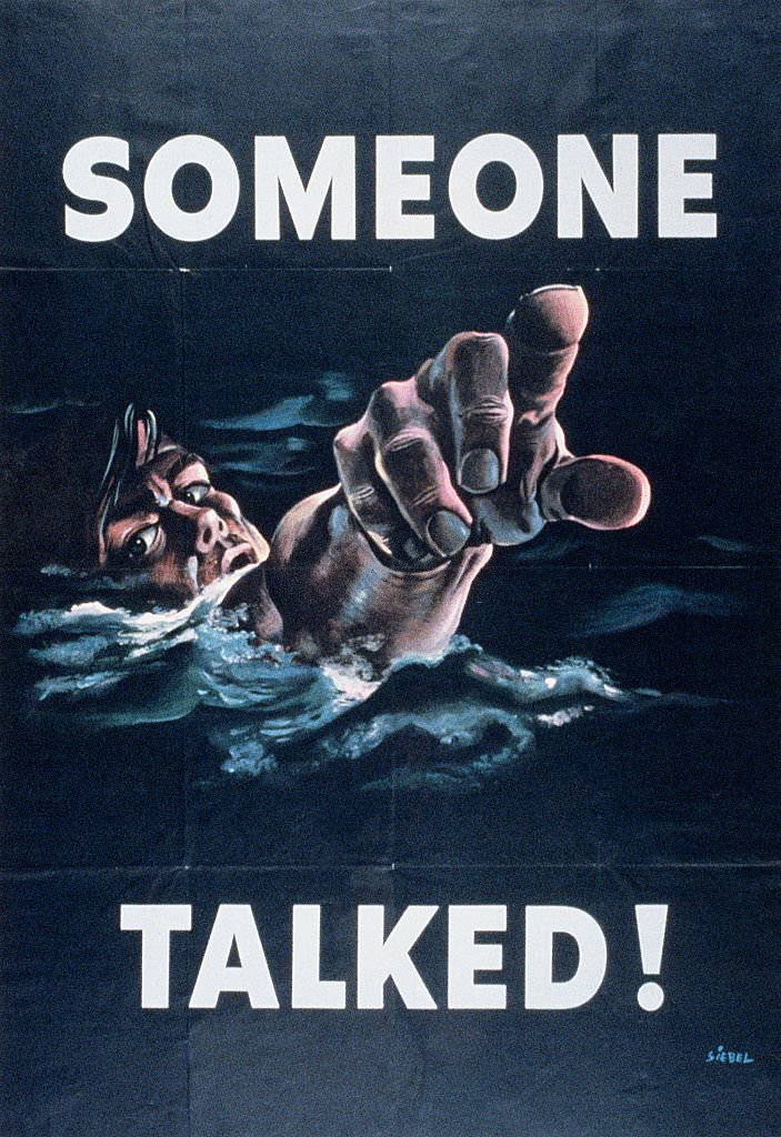#61 A World War II poster encourages national security during the war.