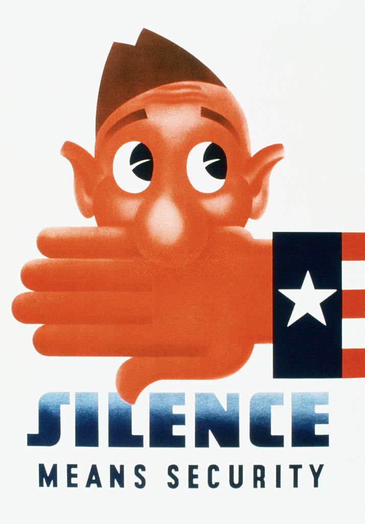 #67 A World War II color poster encourages national war security.