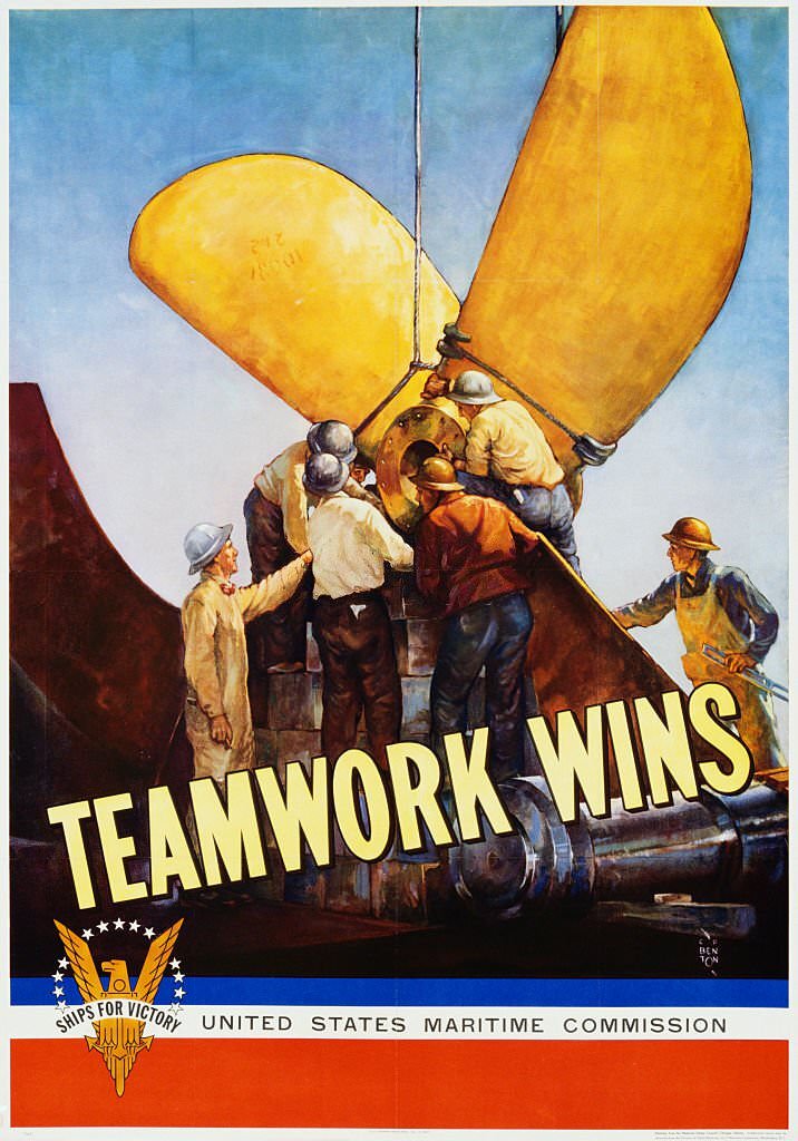 #79 Teamwork Wins Poster by C.P. Benton.