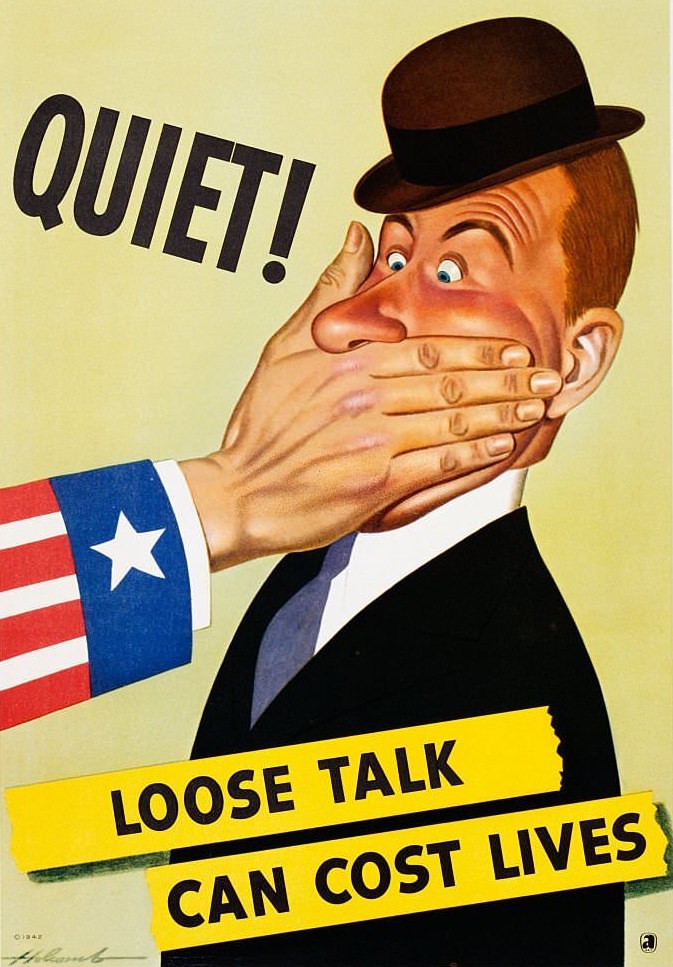 #82 Quiet! Loose Talk Can Cost Lives Poster by Holcomb