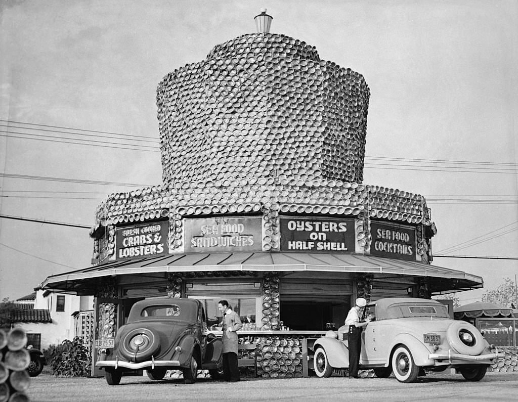 #27 A Hollywood, California sea food restaurant covered in 50,000 abalone shells.