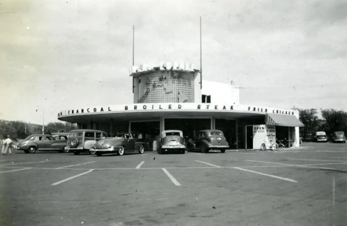 #42 Kau Kau Korner Drive-In, Hawaii, 1940s.