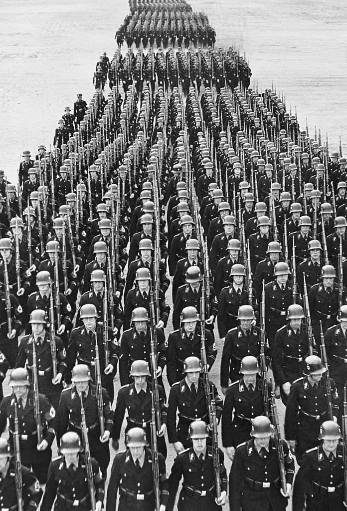 #29 Hitler’s Elite Guard marches through Prague to enforce martial law after three Czech rebels were executed