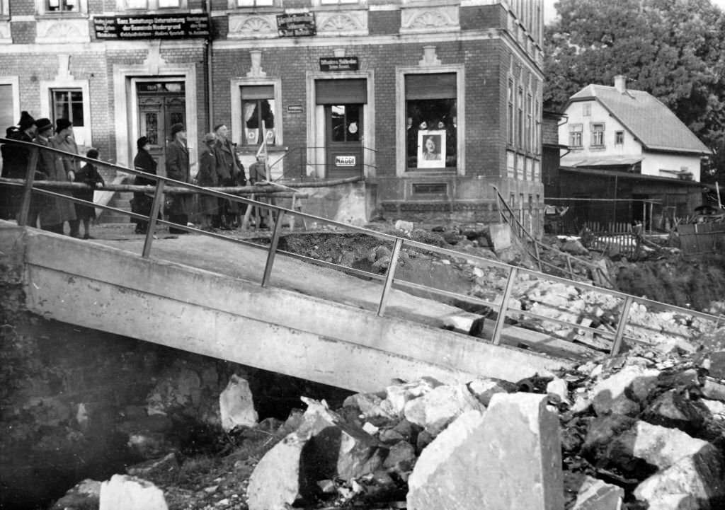 #67 The Germn propaganda picture shows destruction after the German occupation of the Sudetenland in October 1938.