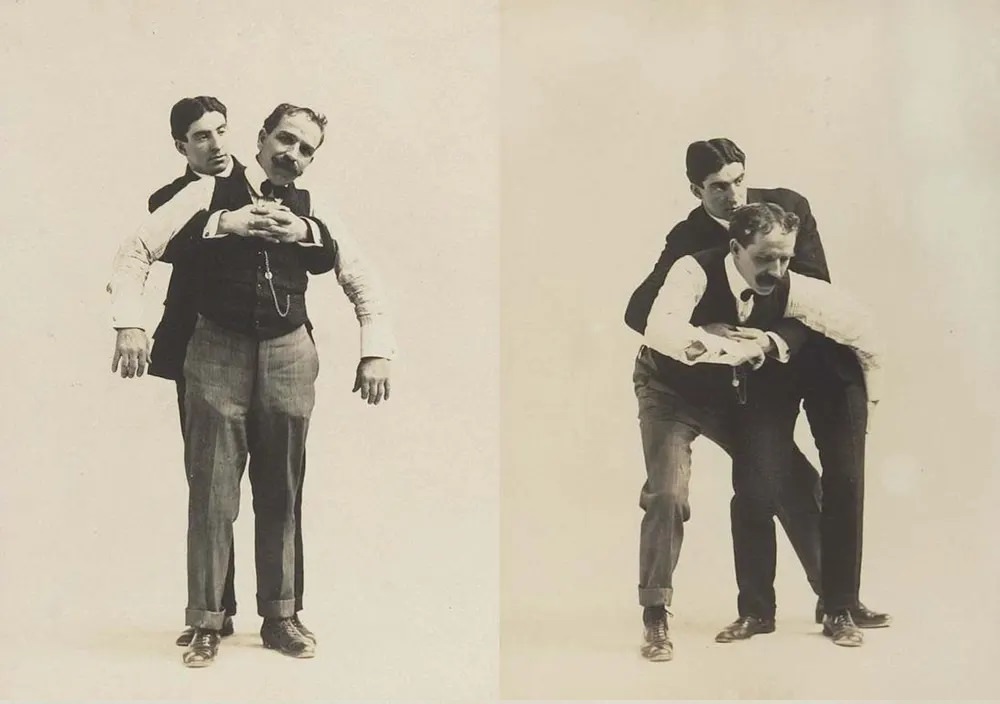 Historic Victorian Self-defense Guide that shows different Self-defense Maneuvers, 1895 Sports