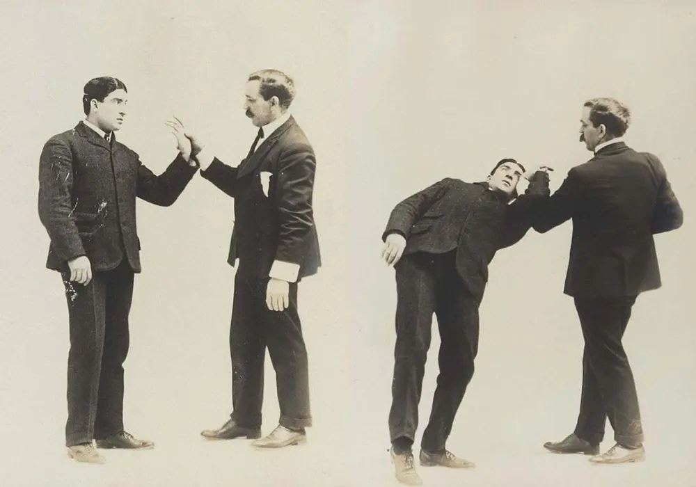 Historic Victorian Self-defense Guide that shows different Self-defense Maneuvers, 1895 Sports