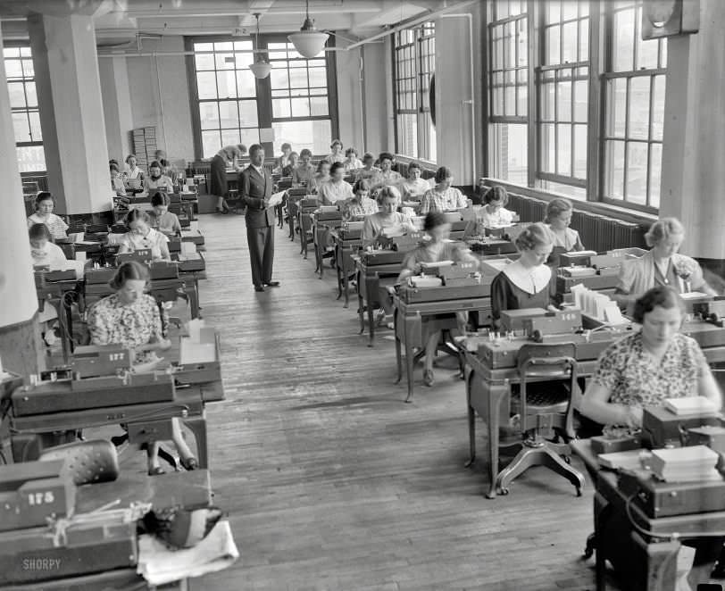 #44 Women working on Keypunch Terminal, Baltimore, 1937