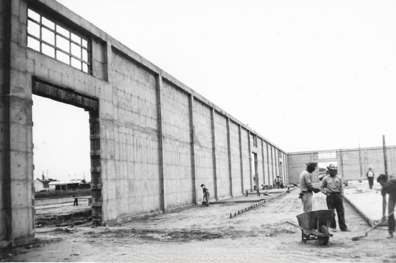 #84 Construction of interior with crew, 1951