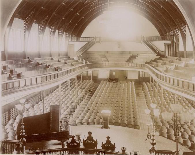 #124 College of the Pacific Conservatory of Music interior, 1896
