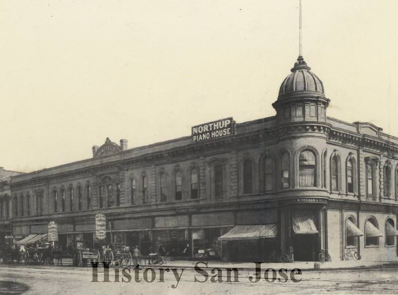 #148 De Saisset building on corner of 2nd and Santa Clara Streets, San Jose, 1895