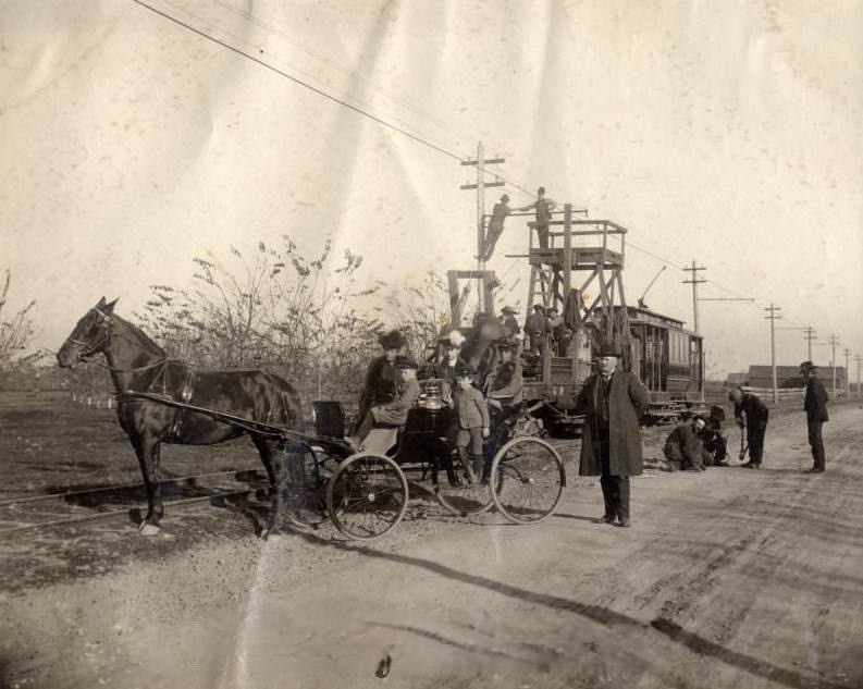 #138 Workmen on the Line of The Interurban Road, 1903
