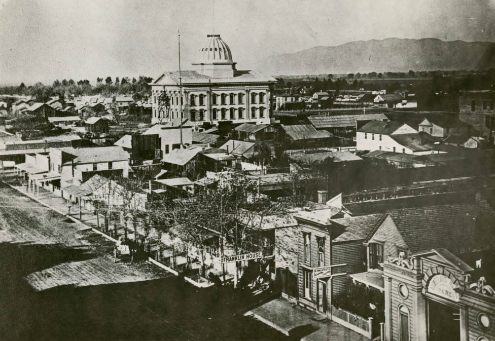 #1 Aerial view of San Jose taken from the roof of Hensley House, 1868