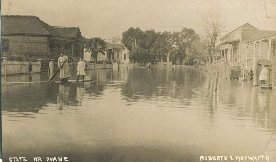 #18 Flooded State St. near Duane, San Jose, March 7, 1911