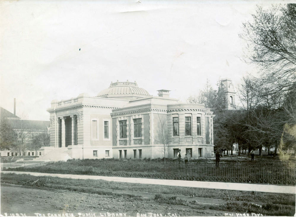 #197 Exterior view of the Carnegie Library, San Jose’s main public library, 1903