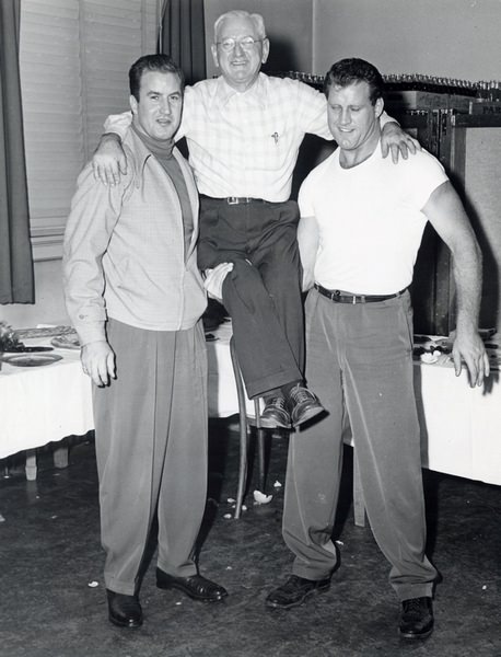 #110 Carried in style by Ben and Mike Sharpe, 1953