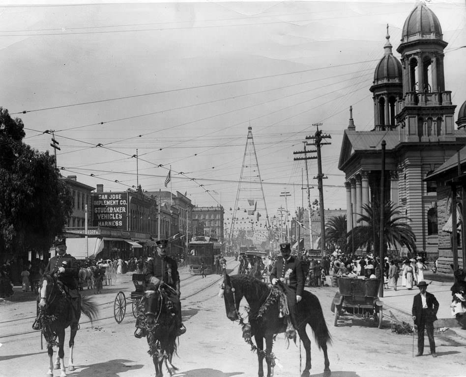 #249 Mounted policemen on Market Street, 1907
