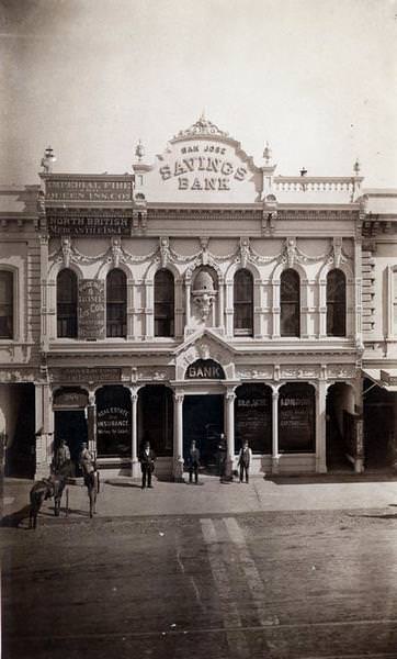#42 San Jose Savings Bank, located on West Santa Clara between First and Market Streets, 1874