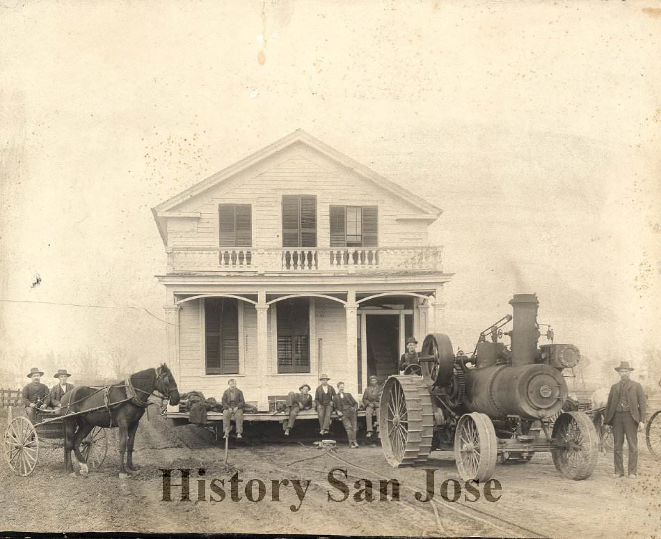 #25 House Moving, 8th & Empire Sts., San Jose, 1890s