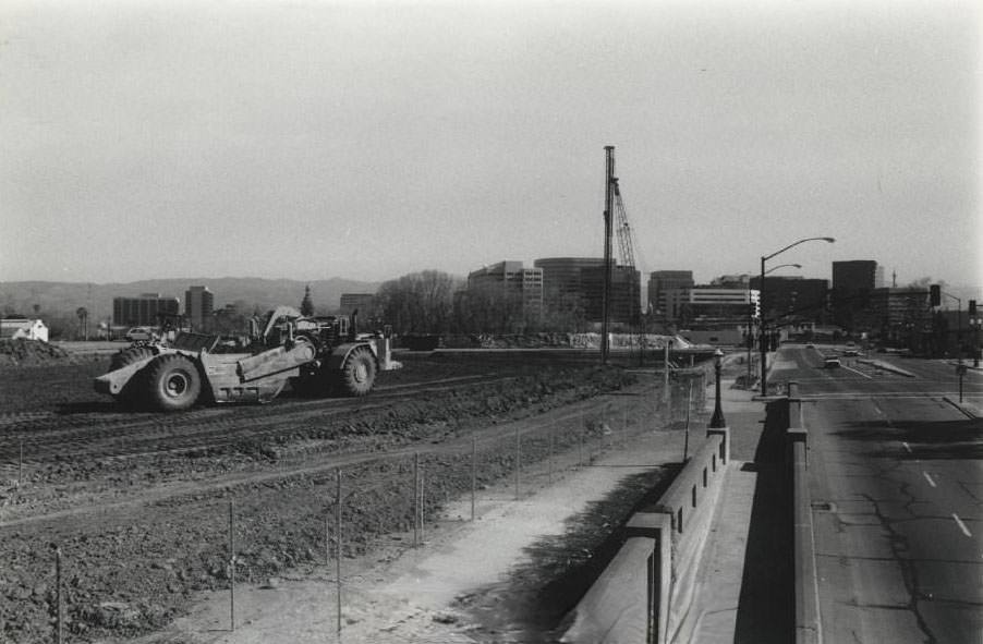#142 San Jose Arena (HP Pavilion) under construction at West Santa Clara and Montgomery Streets, San Jose, 1930s