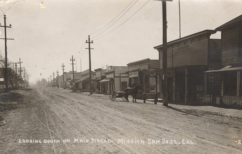 #35 Looking south on Main Street, Mission San Jose, 1915